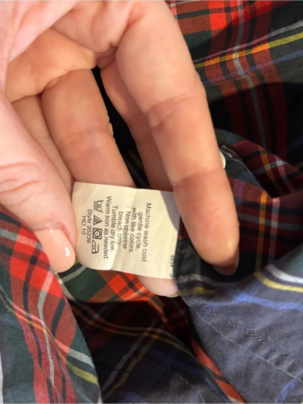 J. Crew Navy Plaid Fitted Button-Down Shirt - Picture 5 of 5